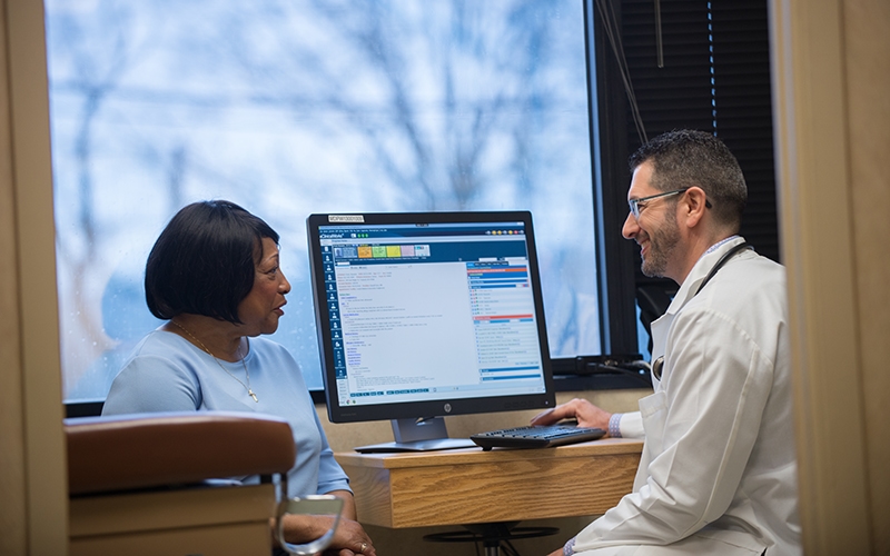 Doctor with patient