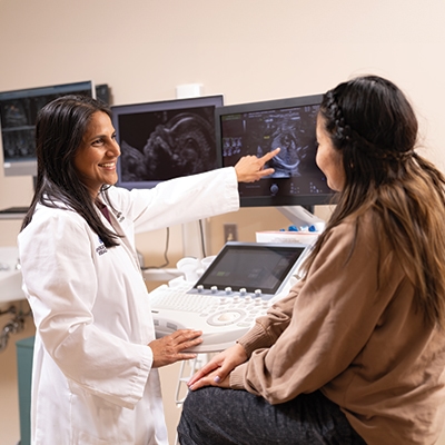 Doctor with patient