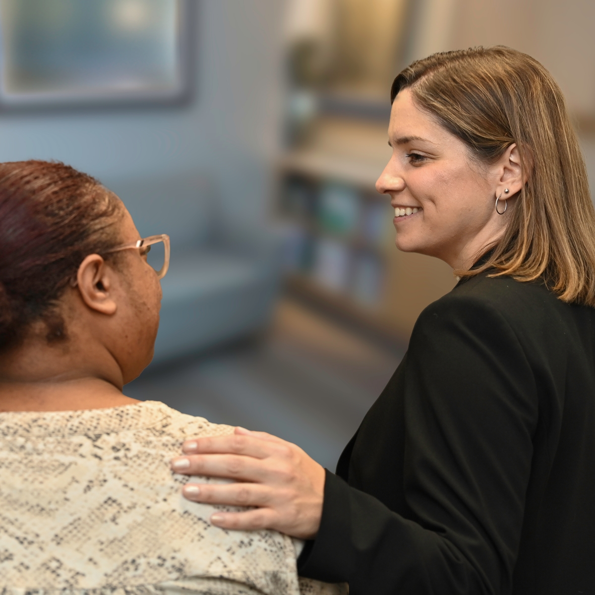 mental health counselor with woman